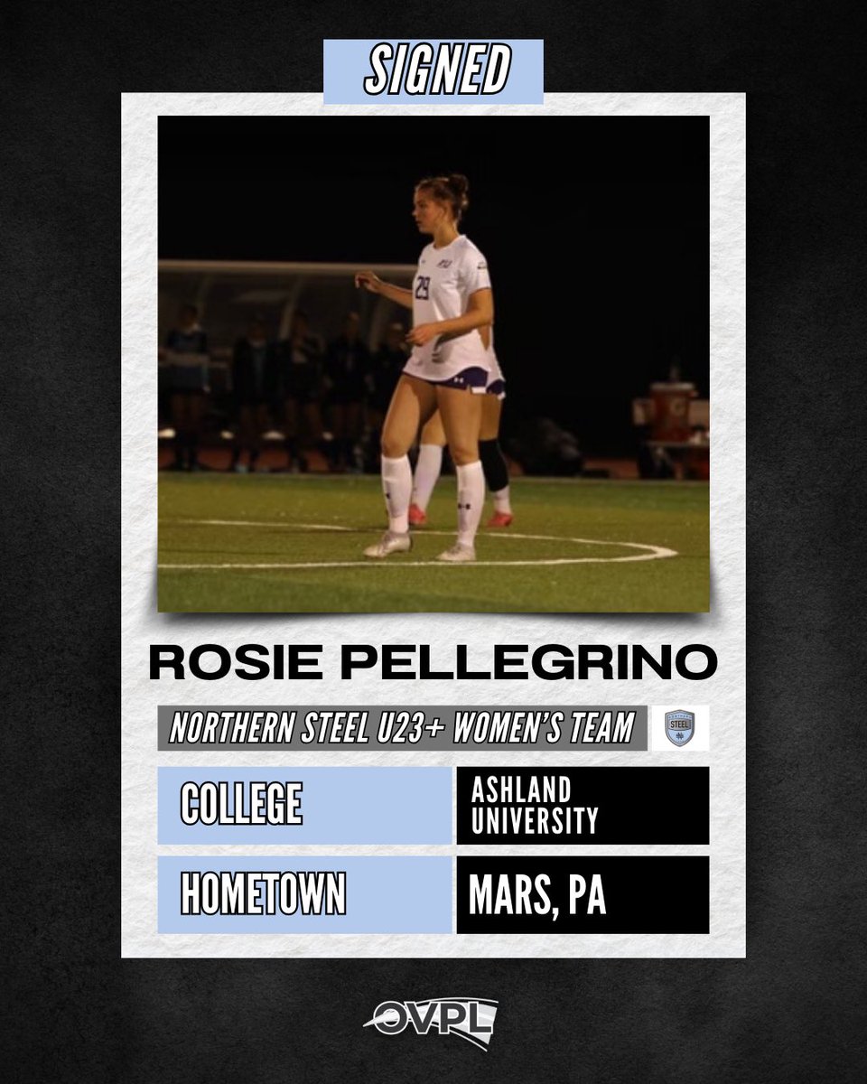 Northern Steel Soccer (@northernsteel_) on Twitter photo Excited to welcome <a href="/RosiePellegrin0/">Rosie Pellegrino</a> to our U23+ Women’s Team! Currently showcasing her skills at <a href="/AUEaglesSoccer/">AU Women's Soccer</a>, she was a standout and invaluable player on our <a href="/Steel2006Blue/">Northern Steel 05/06 Girls Blue</a> team. We’re thrilled to see her back in Steel colors, ready to make an impact this season! ⚽️🔥 Excited to welcome <a href="/RosiePellegrin0/">Rosie Pellegrino</a> to our U23+ Women’s Team! Currently showcasing her skills at <a href="/AUEaglesSoccer/">AU Women's Soccer</a>, she was a standout and invaluable player on our <a href="/Steel2006Blue/">Northern Steel 05/06 Girls Blue</a> team. We’re thrilled to see her back in Steel colors, ready to make an impact this season! ⚽️🔥