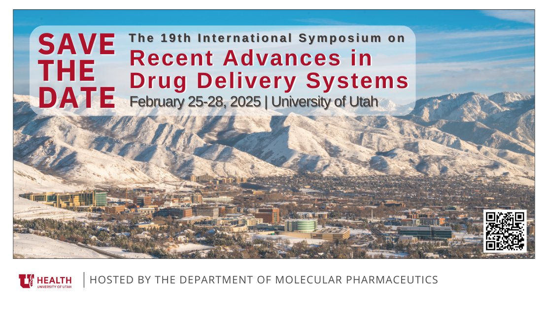 PHCEUutah's tweet image. Please join us for the 19th International Symposium on Recent Advances in Drug Delivery Systems held in Salt Lake City, Utah since 1983. Early registration ends January 15th!
na.eventscloud.com/ehome/radds25/