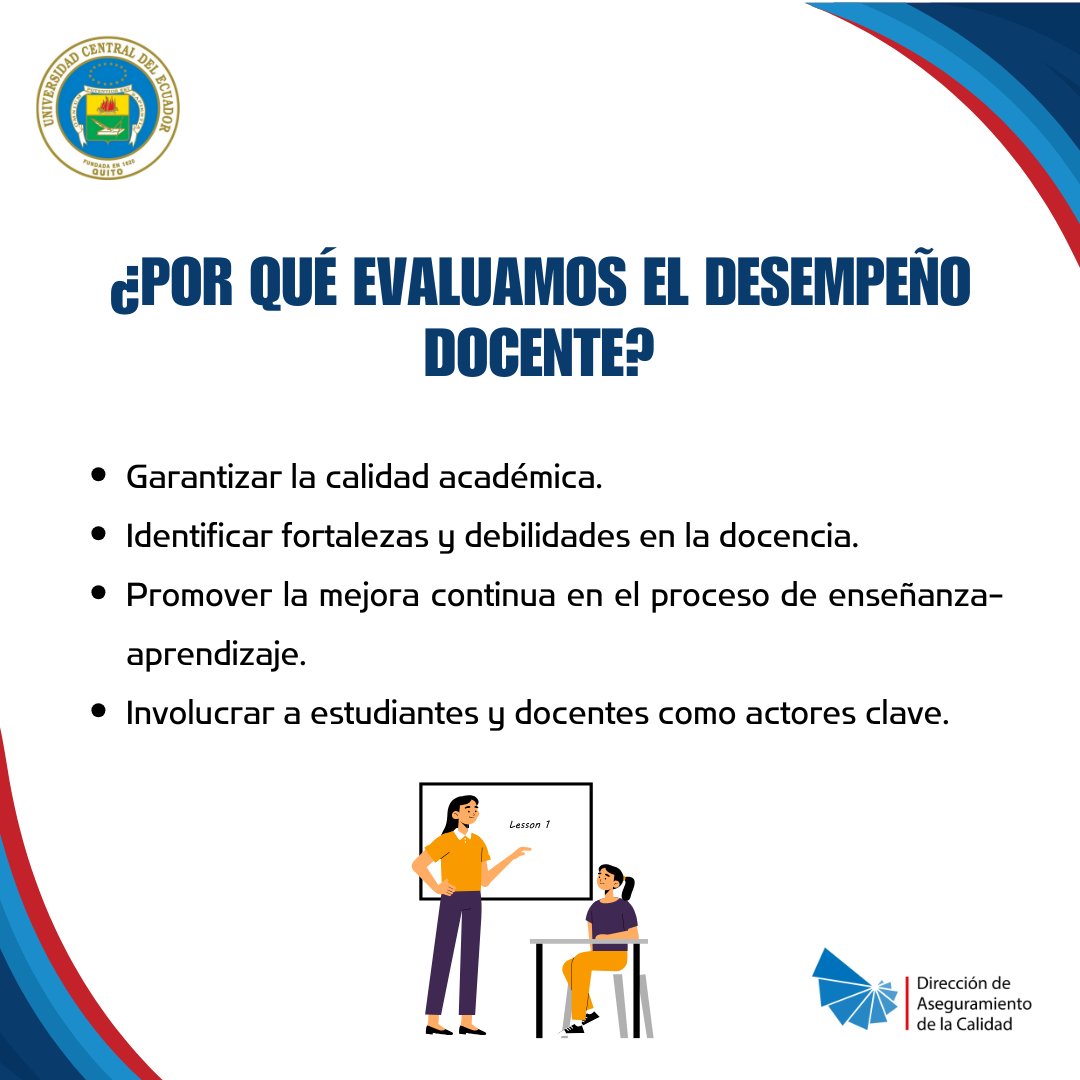 calidadUCE's tweet photo. ¡Evaluación Docente! 🧑‍🏫👩‍🏫
👋👋Queremos invitarte a ser parte de este importante proceso. Este tu oportunidad para contribuir a la mejora continua de nuestra institución. @lacentralec #UCE #UCentral #EvaluaciónDocente #Centralinos https://t.co/5CarRFfgIL