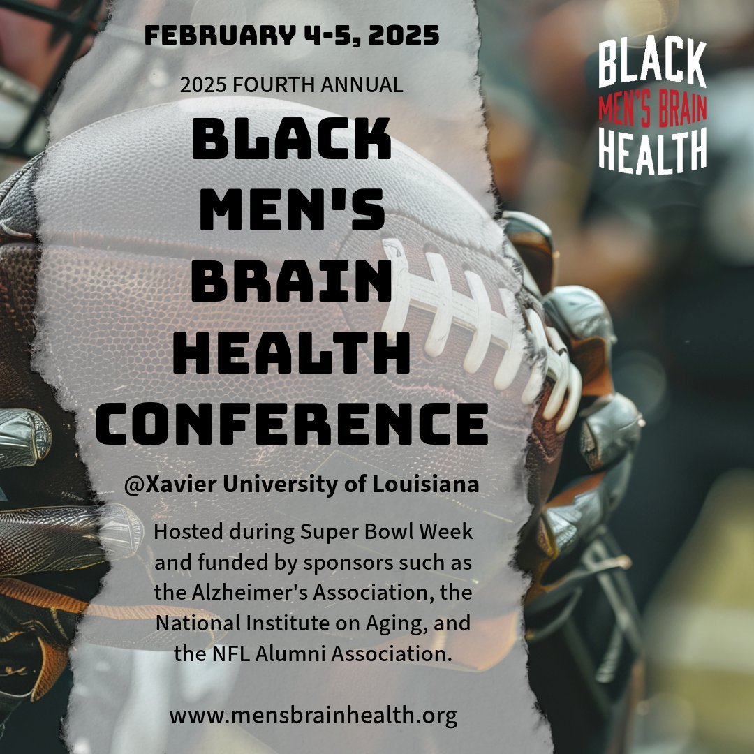 Goodlifepath's tweet image. FREE 2025 Black Men’s Brain Health Conference
📅 Feb 4-5, 2025 | 📍 XULA, New Orleans | 💻 In-Person &amp;amp; Virtual Options

We’re proud to be part of this impactful conference! Register now: bit.ly/2025BMBHC

#BlackMensBrainHealth #CognitiveAging #AlzheimersResearch #BMBHC2025