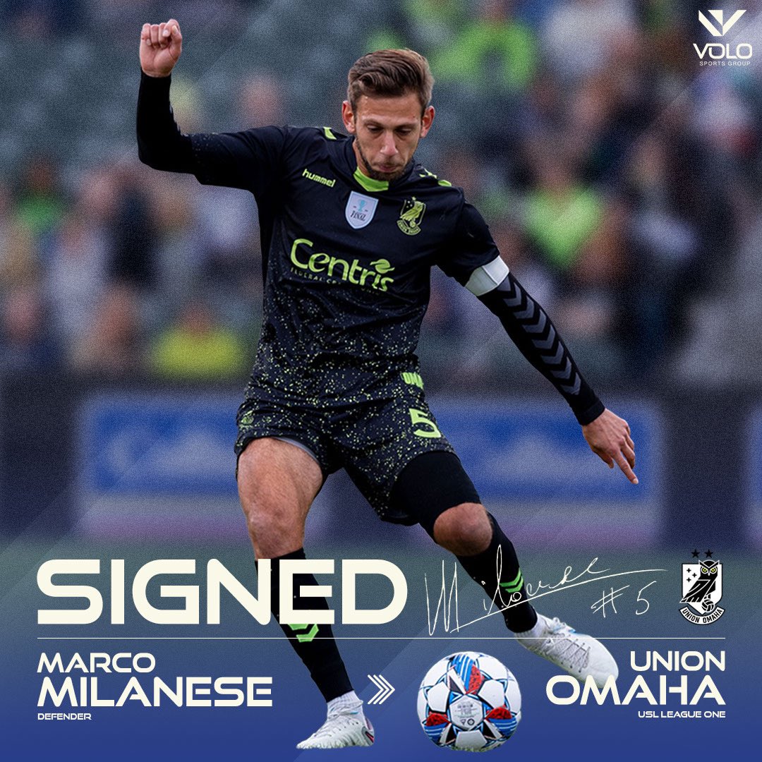 SIGNED ✍🏼: Marco Milanese inks a new contract with Union Omaha, 2024 USL League One champions and Players’ Shield winners.