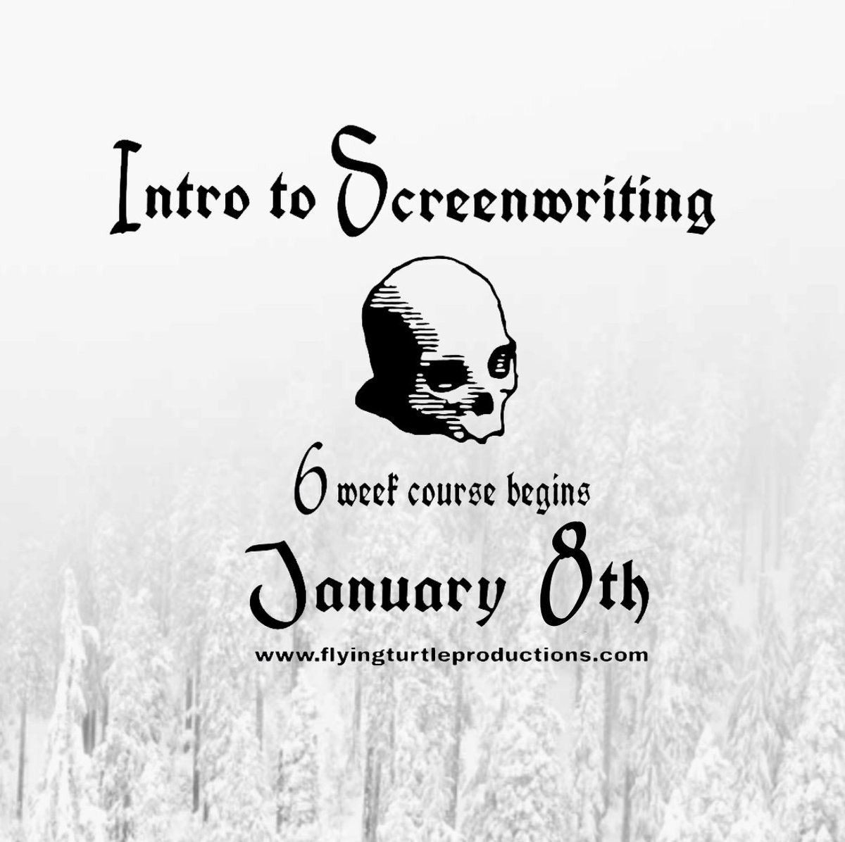 INTRO TO SCREENWRITING with 
Barry McEvoy / Outcometheknives 
Has ONE spot left! Starts tomorrow Wed Jan 8th.
Info here:  flyingturtleproductions.com/drama-school/w…