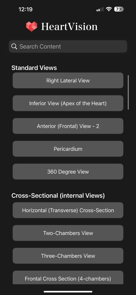 📚 A Library of Heart Conditions
HeartVision features a comprehensive collection of looped videos, showcasing a wide range of heart conditions—from arrhythmias to structural abnormalities.