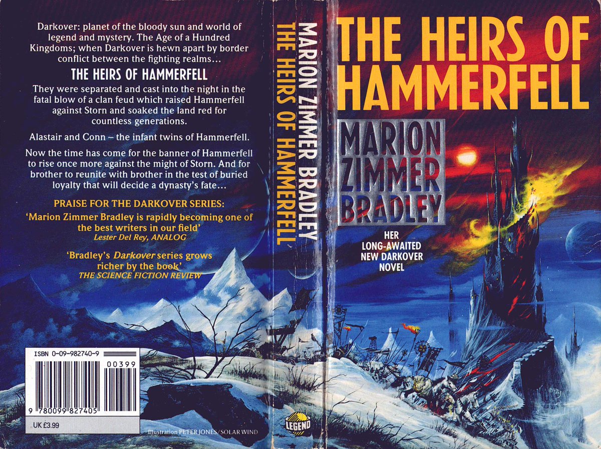 mavmaramis's tweet photo. Marion Zimmer Bradley, The Heirs of Hammerfell, Arrow, 1991. Cover: Peter Jones. Darkover series no. 5. #MarionZimmerBradley #Darkover #PeterJones @thatsgoodweb @afrocosmist @retroscifiart @doberes https://t.co/dWpIsSY4FM