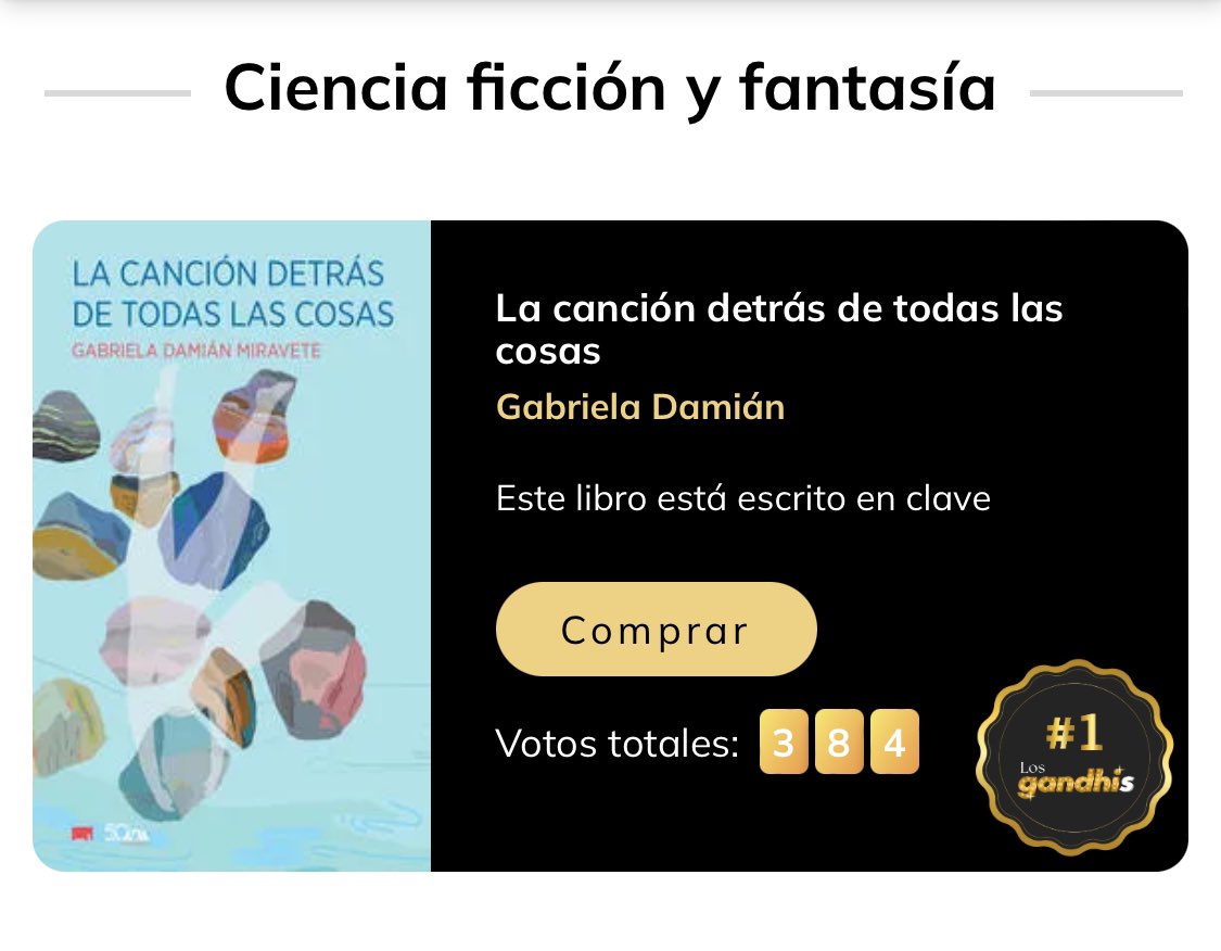 🥳🛸🥂🍾🎉¡Ganamooos! ¡Muchísimas gracias por su apoyo, votos y porras! No estuvo fácil, pero La canción, este librito escrito en español, publicado por <a href="/ElefantaEditor/">ElefantaEditorial</a>, un proyecto independiente, una obra inscrita en las cosas rarunas que está haciendo la literatura de 1/2