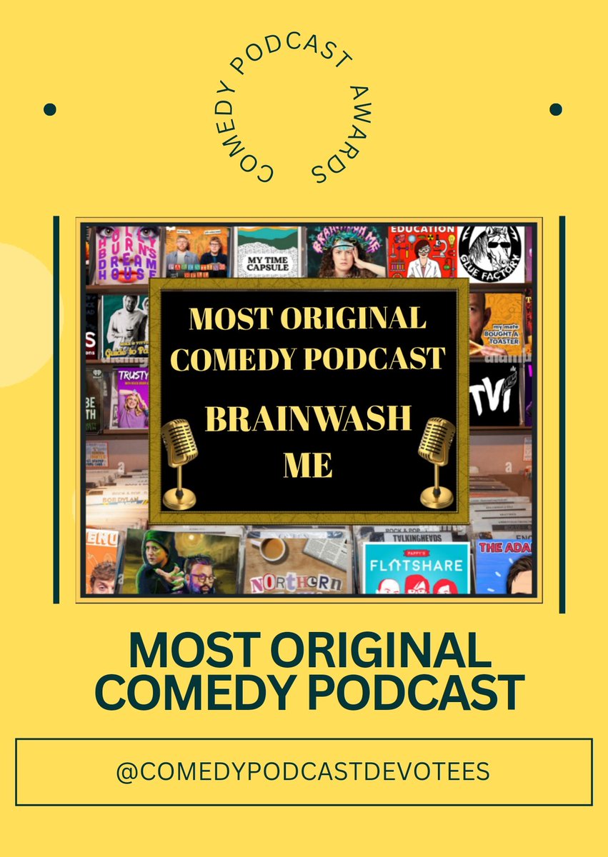 ComedyPodcastDevotees (@comedypodcastde) on Twitter photo #ComedyPodcastAwards
Most Original Comedy Podcast
<a href="/brainwashmepod/">Brainwash Me Podcast</a>
<a href="/poppyhillstead/">Poppy Hillstead</a>
#ComedyPodcast #ComedyPodcastAwards
Most Original Comedy Podcast
<a href="/brainwashmepod/">Brainwash Me Podcast</a>
<a href="/poppyhillstead/">Poppy Hillstead</a>
#ComedyPodcast