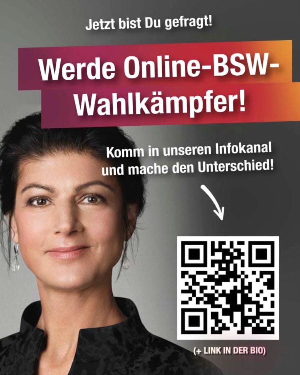 🇩🇪 Du willst einen Neustart für unser Land? 

🧑‍💻Mach mit beim #BSW Online-Wahlkampf! 

👉 Hier geht’s zur Telegram-Gruppe: t.me/+rGRPBxmGETw2O…

#nurnochBSW #btw25