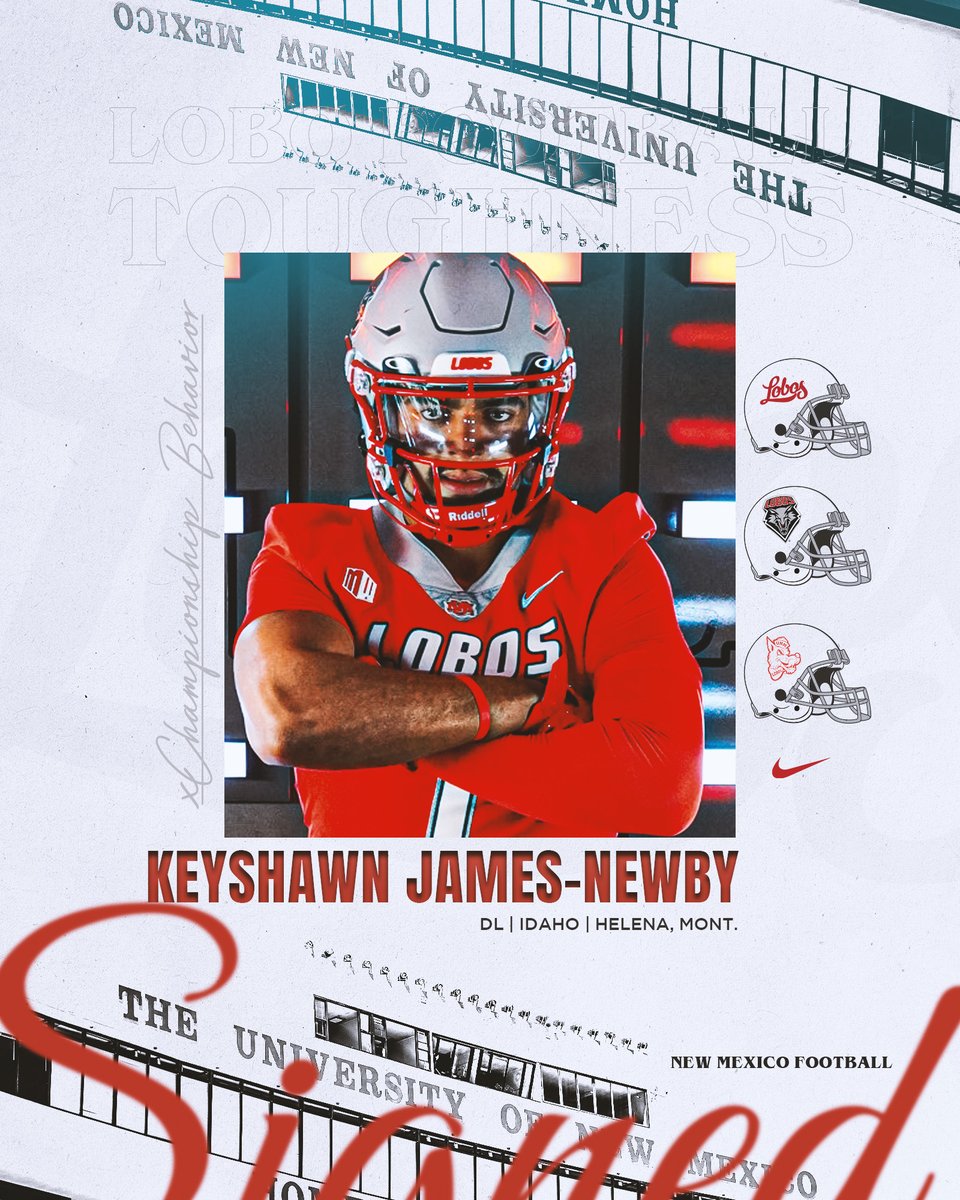 New Mexico Football (@unmlobofb) on Twitter photo Let's welcome grad transfer Keyshawn James-Newby (<a href="/keyshawn_newby/">Keyshawn James-Newby</a>)!!!
D-Lineman who in 24 games at Idaho had 21.5 TFLs, 15.5 sacks, 2 FFs and 3 PBUs and 103 tackles.
I mean, that plays. That really plays.
#GoLobos | 🐺⬆️ Let's welcome grad transfer Keyshawn James-Newby (<a href="/keyshawn_newby/">Keyshawn James-Newby</a>)!!!
D-Lineman who in 24 games at Idaho had 21.5 TFLs, 15.5 sacks, 2 FFs and 3 PBUs and 103 tackles.
I mean, that plays. That really plays.
#GoLobos | 🐺⬆️