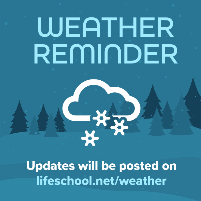 DFW is expected to receive winter weather later this week. We are monitoring forecasts. If canceled, notifications will be sent by text, email, phone, &amp; news media by 5:30 AM. N𝗼 msg will be sent if school continues as scheduled. Stay warm!