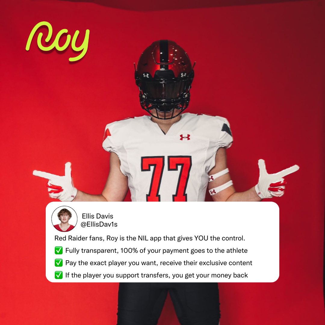 Ellis Davis (@ellisdav1s) on Twitter photo I’m excited to introduce you to Roy, the only NIL app that puts you, the FANS, in control.
If you love this team as much as I do, here’s your chance to make an impact like never
before.
Download the <a href="/Roy_ReturnOnYou/">Roy - Return On You</a> app today!
bit.ly/4cR6dH6
#Sponsored I’m excited to introduce you to Roy, the only NIL app that puts you, the FANS, in control.
If you love this team as much as I do, here’s your chance to make an impact like never
before.
Download the <a href="/Roy_ReturnOnYou/">Roy - Return On You</a> app today!
bit.ly/4cR6dH6
#Sponsored