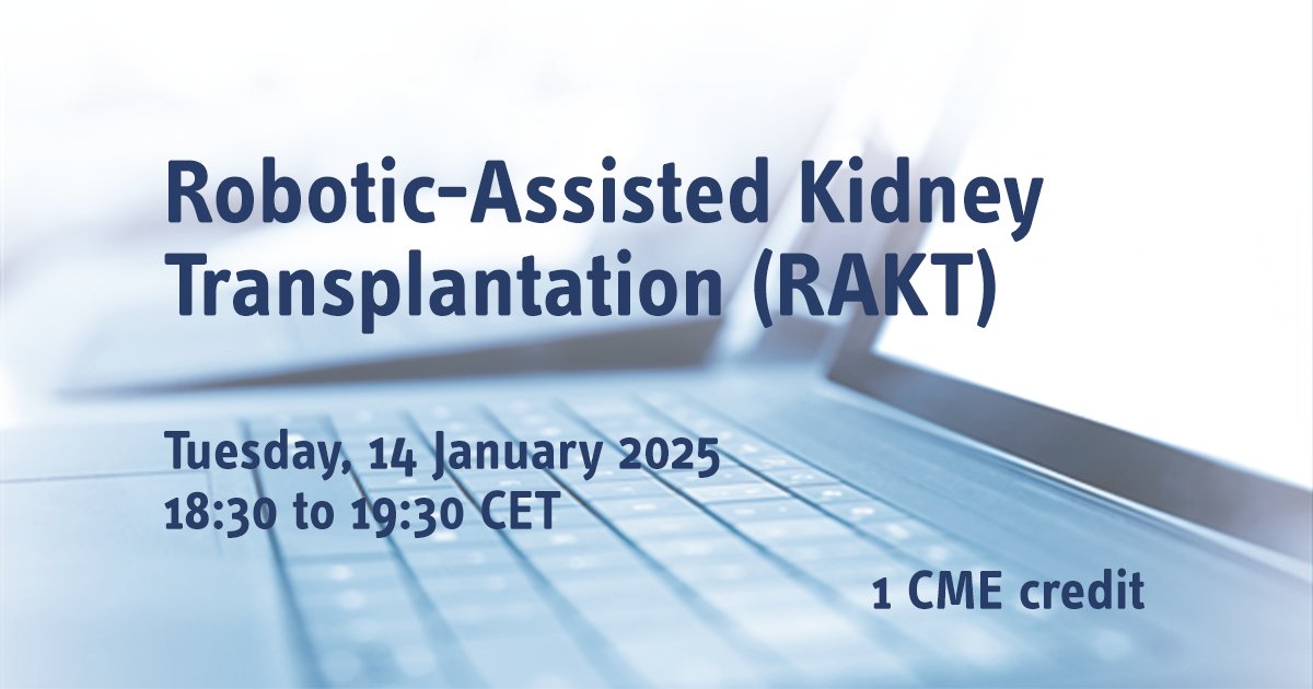 European School of Urology (EAU ESU) (@urowebesu) on Twitter photo The new #UROwebinar will offer you:
✔️A guide #RAKT programme
✔️Tips and tricks
✔️Strategies for managing difficult cases
✔️Insights challenges in paediatric patients
Register now 👇
webinars.uroweb.org/EAU/webinars/1…
<a href="/BranchereauJu/">Julien Branchereau,MD,PhD</a> <a href="/AlbertoBreda1/">Alberto Breda</a> <a href="/KarelDecaestec1/">Karel Decaestecker</a> <a href="/mireiamusquera/">MMusquera</a> The new #UROwebinar will offer you:
✔️A guide #RAKT programme
✔️Tips and tricks
✔️Strategies for managing difficult cases
✔️Insights challenges in paediatric patients
Register now 👇
webinars.uroweb.org/EAU/webinars/1…
<a href="/BranchereauJu/">Julien Branchereau,MD,PhD</a> <a href="/AlbertoBreda1/">Alberto Breda</a> <a href="/KarelDecaestec1/">Karel Decaestecker</a> <a href="/mireiamusquera/">MMusquera</a>
