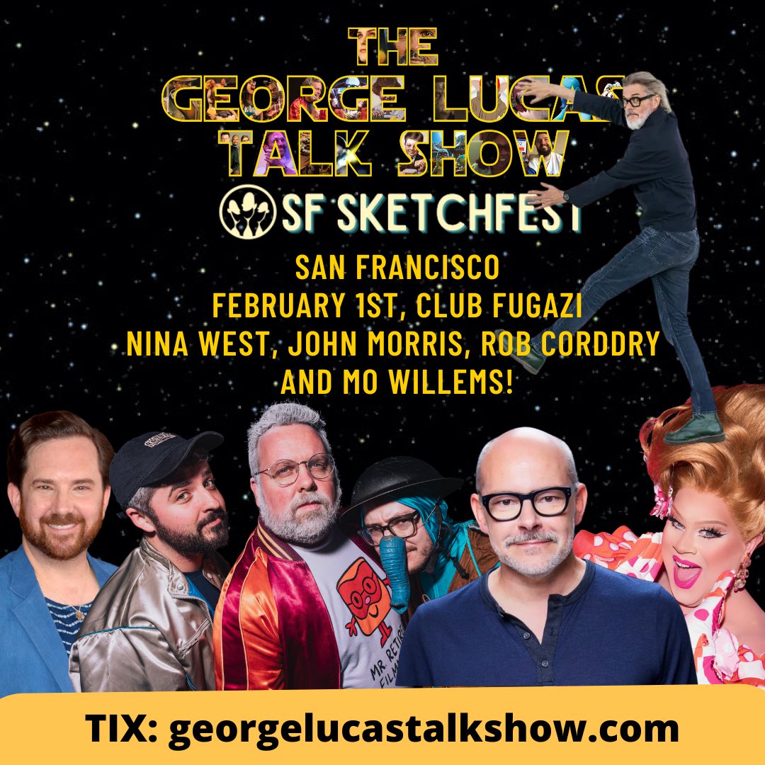 patrickcotnoir.bsky.social (@patrickcotnoir) on Twitter photo SAN FRANCISCO! The great <a href="/MoWillems/">Mo Willems</a> will be joining <a href="/GLucasTalkShow/">GeorgeLucasTalkShow💥</a> at <a href="/SFSketchfest/">SF Sketchfest</a> on Feb 1!
Grab those tickets while you can! SAN FRANCISCO! The great <a href="/MoWillems/">Mo Willems</a> will be joining <a href="/GLucasTalkShow/">GeorgeLucasTalkShow💥</a> at <a href="/SFSketchfest/">SF Sketchfest</a> on Feb 1!
Grab those tickets while you can!