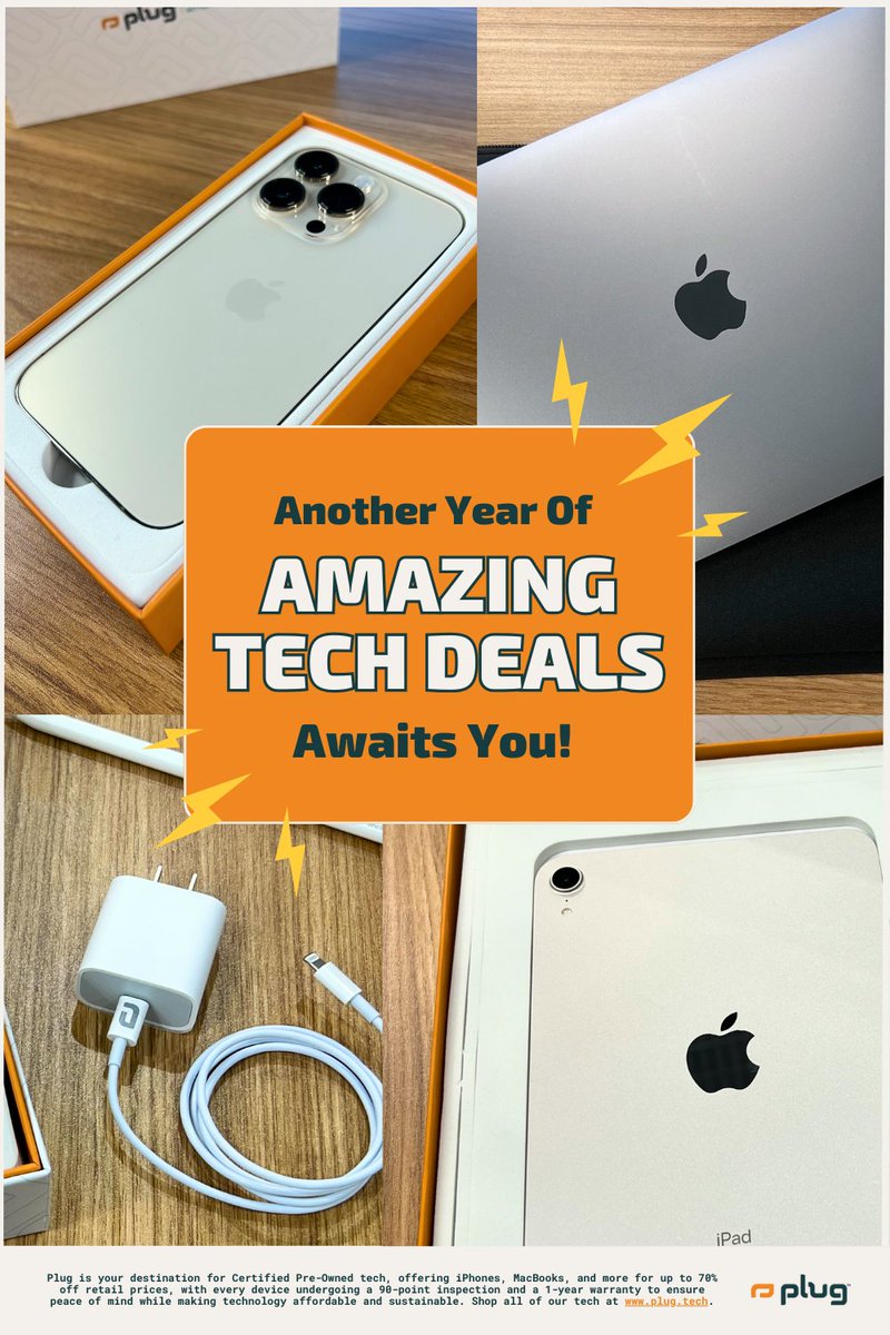 plugbettertech's tweet image. Don&apos;t forget us in your New Year&apos;s resolution! 🙌 If you need affordable tech upgrades, shop Apple tech and MORE at plug.tech! 📱 #plugtech #techupgrades #discountedtech