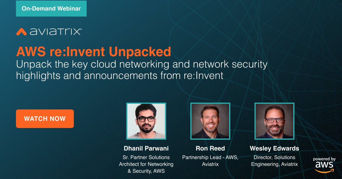 ✅ Aviatrix PaaS: Speed, security, scalability
✅ Amazon EKS Auto Mode: Secure Kubernetes deployments
✅ Trainium3 Chips: AI-ready architecture

🎥 Watch here: loom.ly/o3h5fx0

@AWSCloud #CloudNetworking #CloudSecurity #AI