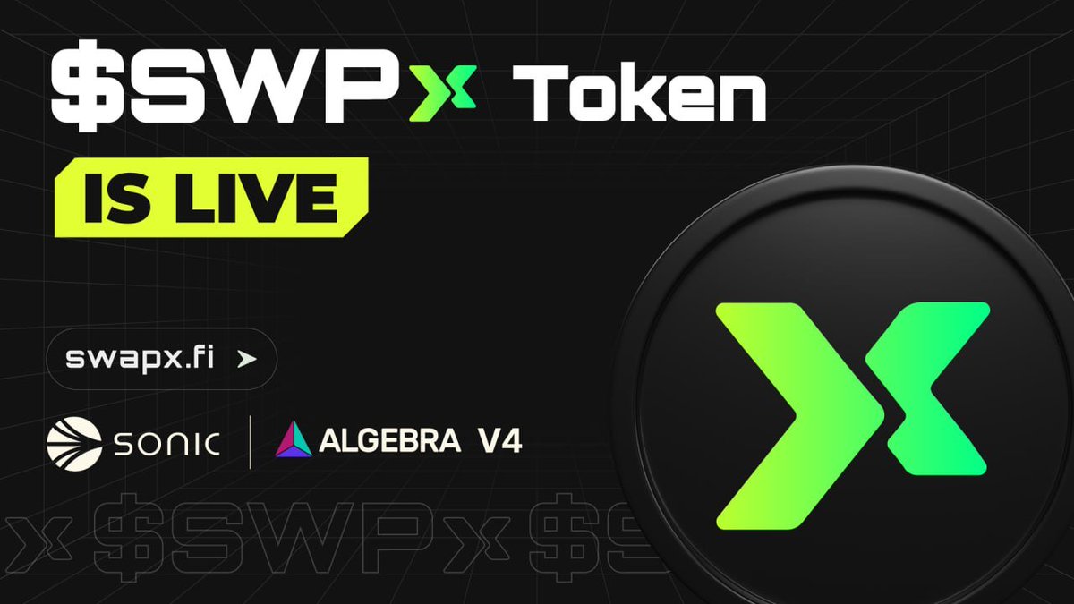SWPx is LIVE  🚨✖️🤖

SWPx Contract: 0xA04BC7140c26fc9BB1F36B1A604C7A5a88fb0E70
Swap Fee: 1.50%

BUY SWPx with USDC.e
swapx.fi/swap?tokenIn=0…

BUY SWPx with wS
swapx.fi/swap?tokenIn=0…

⚠️ Stay alert and watch out for scams. DO NOT click on random links — no team member or admin
