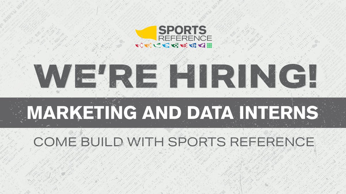 If you haven't submitted your 2025 Sports Reference Summer Internship application, time is running out! ⏰

We will begin reviewing applications on 1/13, and start scheduling phone interviews the week of 1/20.

Make sure to submit your application soon: sports-reference-llc.breezy.hr/p/86bf6851e6d0…