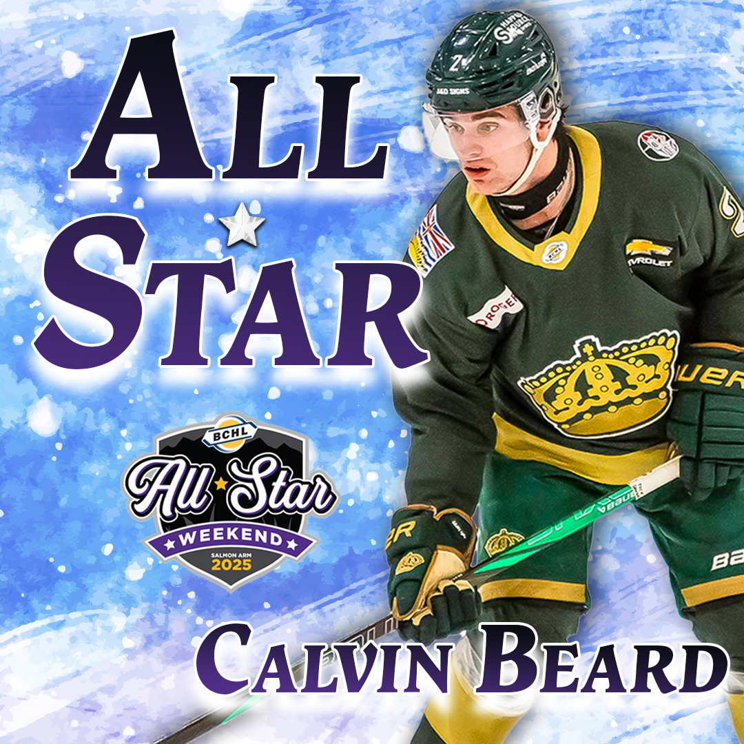 ⭐️⭐️⭐️

Congratulations to Calvin Beard who has been added to the All-Star game in Salmon Arm next weekend! He'll be replacing Christian Maro who went to the QMJHL last week.

📸 Alicia Baas Photography

#CrowntheKings👑