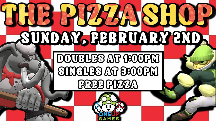OneUpGamer's tweet image. We&apos;re excited to announce our first #RivalsofAetherII monthly series, The Pizza Shop! The event will be on Sunday, Feb 2nd featuring Singles, Doubles, and free pizza for all attendees! Image courtesy @JoshuaBoard_ 
start.gg/tournament/the…

#RoAII #Rivals #RivalsII