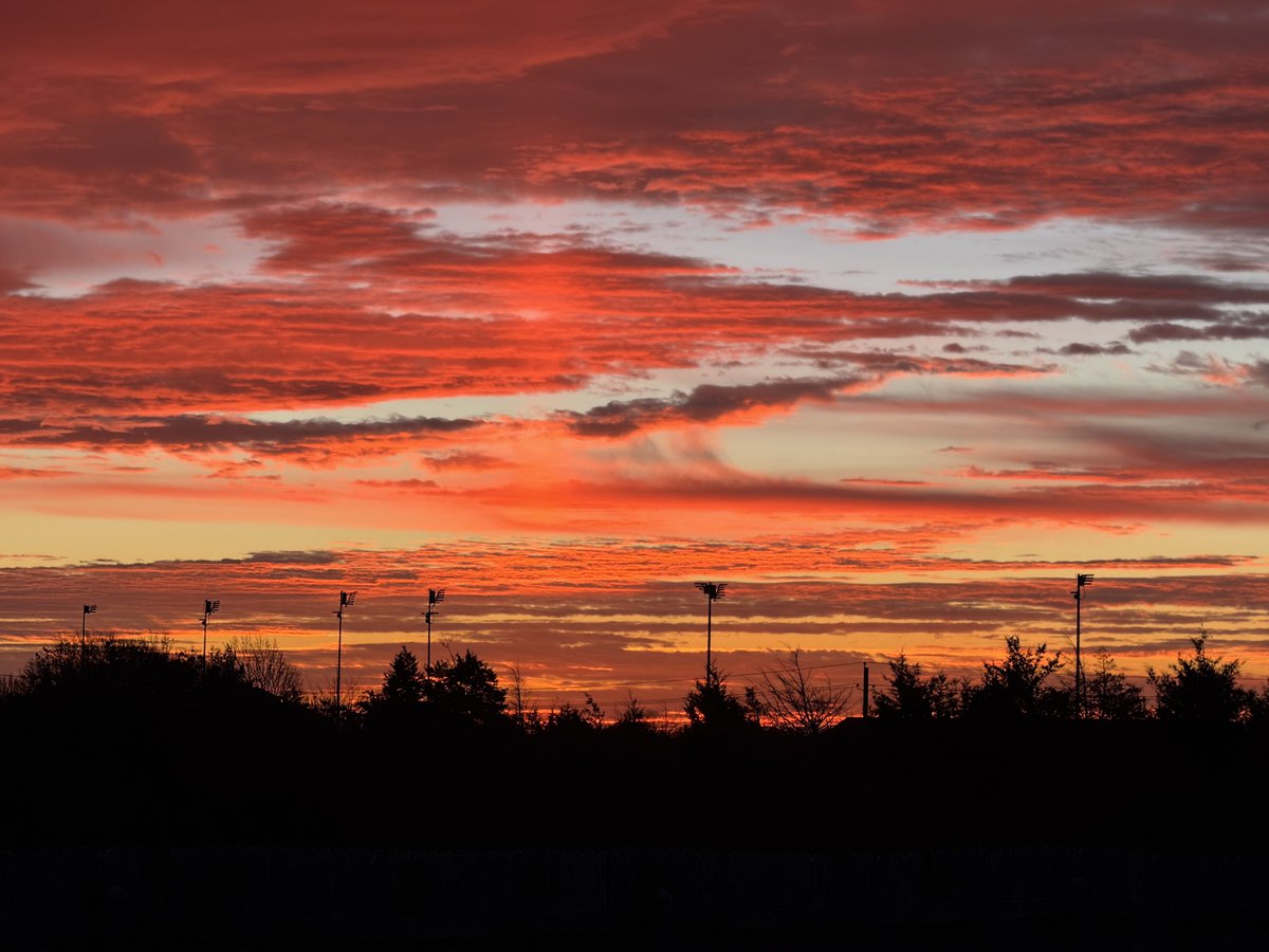Light pillar in the frigid air of Fort Worth.