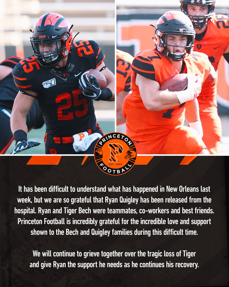 In troubling times, we rely on our Tiger family. 

More from Charles W. Caldwell Jr. '25 Head Coach of Football Bob Surace on last week's attack in New Orleans ...

shorturl.at/Swrea