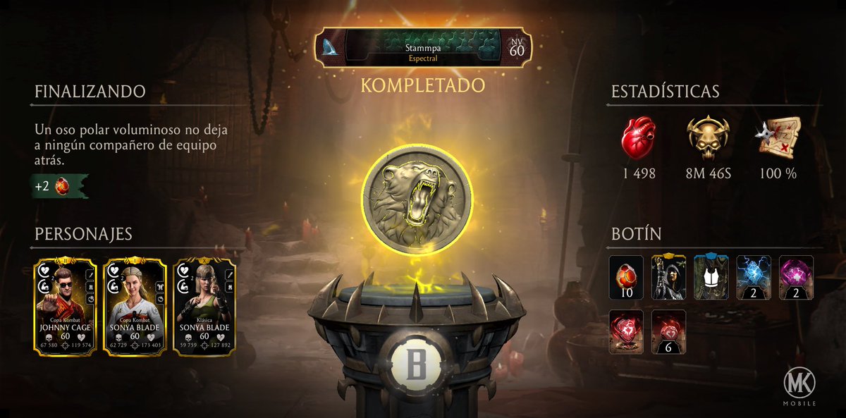 _Stammpa's tweet photo. ¡Acabo de completar un recorrido de la Kripta en Mortal Kombat Móvil! Mira mis estadísticas. https://t.co/LCUGUA25Vo