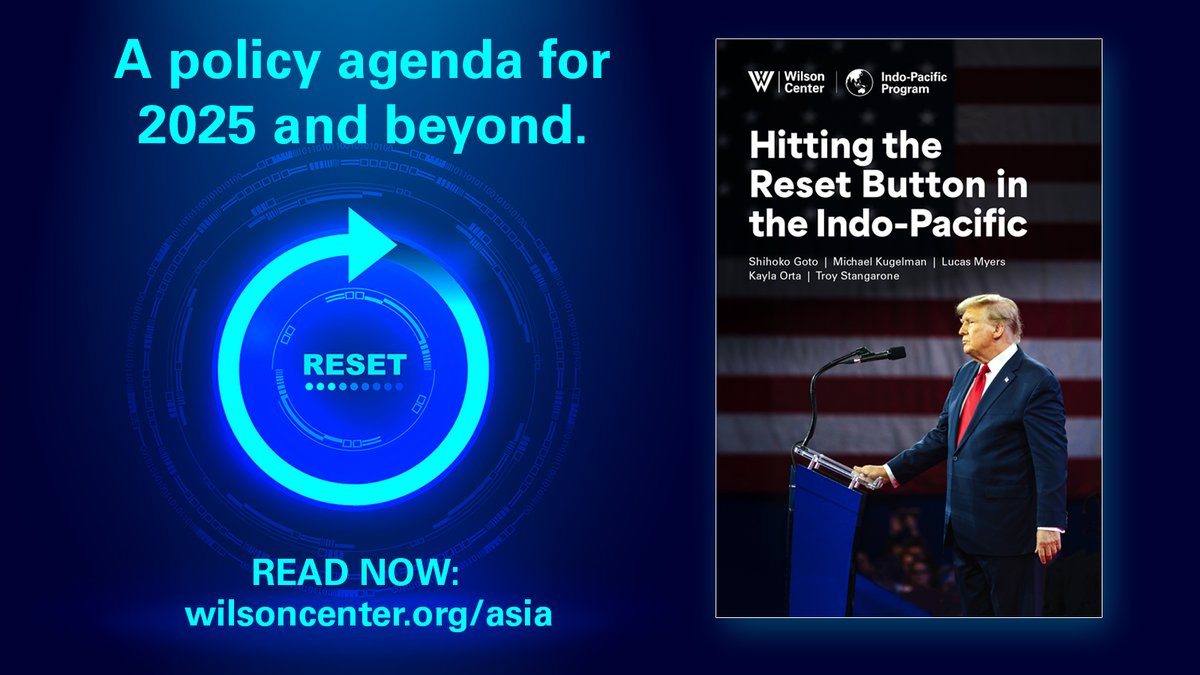 OUT NOW: The US has an opportunity to hit the reset button in the Indo-Pacific. But what would that take? Our experts offer insights, policy recommendations, and more in our latest report: wilsoncenter.org/publication/hi…