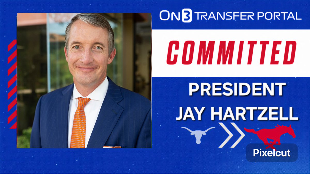 🚨BREAKING🚨 
Current Texas President Jay Hartzell has committed to SMU

Story: on3.com/teams/smu-must…

#PonyUpDallas #HookEm   

<a href="/BillyEmbody/">Billy Embody</a> <a href="/on3/"></a>