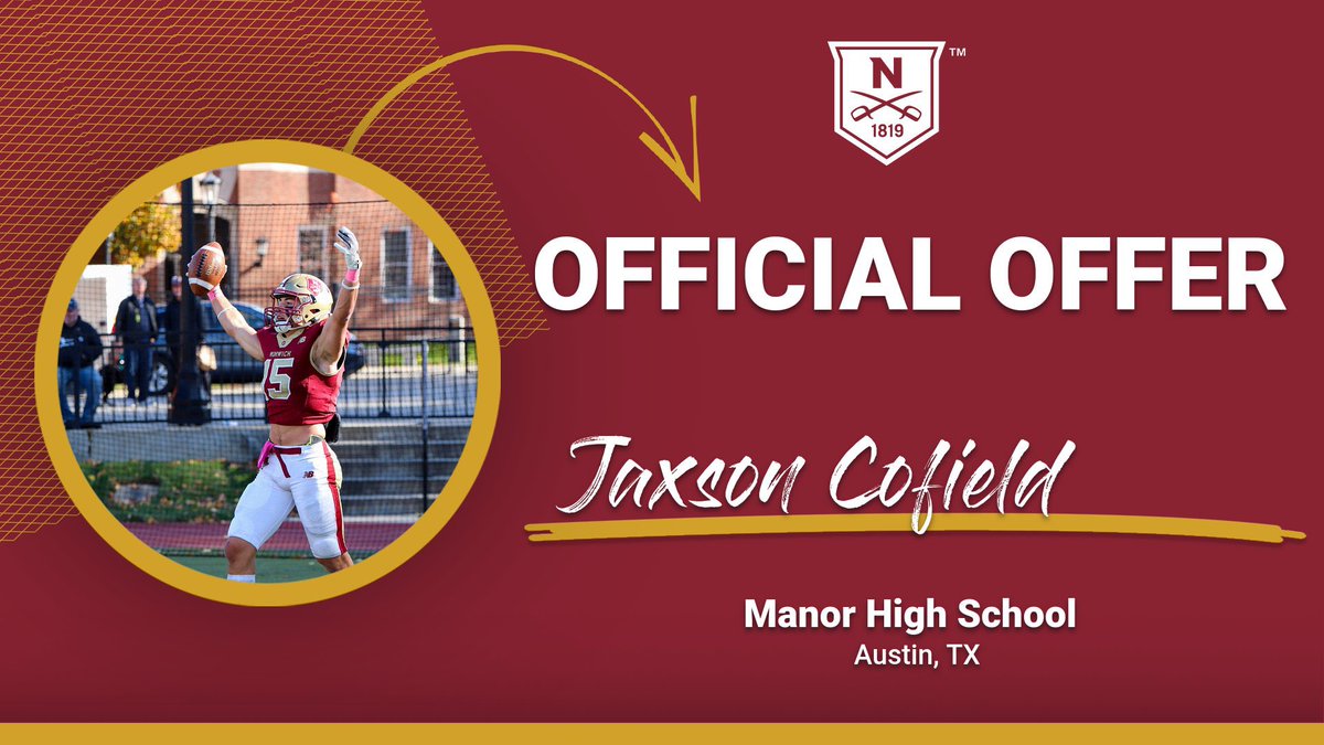 Jax (@jaxsoncofield65) on Twitter photo #AGTG After a conversation with <a href="/THEcoachRussell/">Bill Russell</a> i’m blessed to receive my 5th offer to <a href="/NorwichFB/">Norwich Football</a> <a href="/Londoo_Harris/">London Harris</a> <a href="/Coach_Keller/">James Keller</a> <a href="/CoachMolina40/">Rick Molina</a> <a href="/TD_4_TDs/">Coach Davis BS, M.Ed</a> #AGTG After a conversation with <a href="/THEcoachRussell/">Bill Russell</a> i’m blessed to receive my 5th offer to <a href="/NorwichFB/">Norwich Football</a> <a href="/Londoo_Harris/">London Harris</a> <a href="/Coach_Keller/">James Keller</a> <a href="/CoachMolina40/">Rick Molina</a> <a href="/TD_4_TDs/">Coach Davis BS, M.Ed</a>