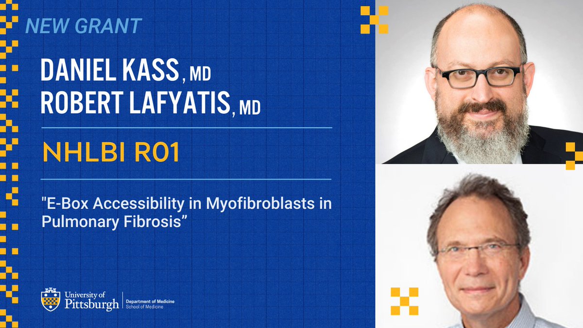 Congratulations to Drs. Daniel Kass and Robert Lafyatis on their new <a href="/nih_nhlbi/">NIH NHLBI</a> R01: "E-Box Accessibility in Myofibroblasts in Pulmonary Fibrosis"! 🎉🎊🎉
