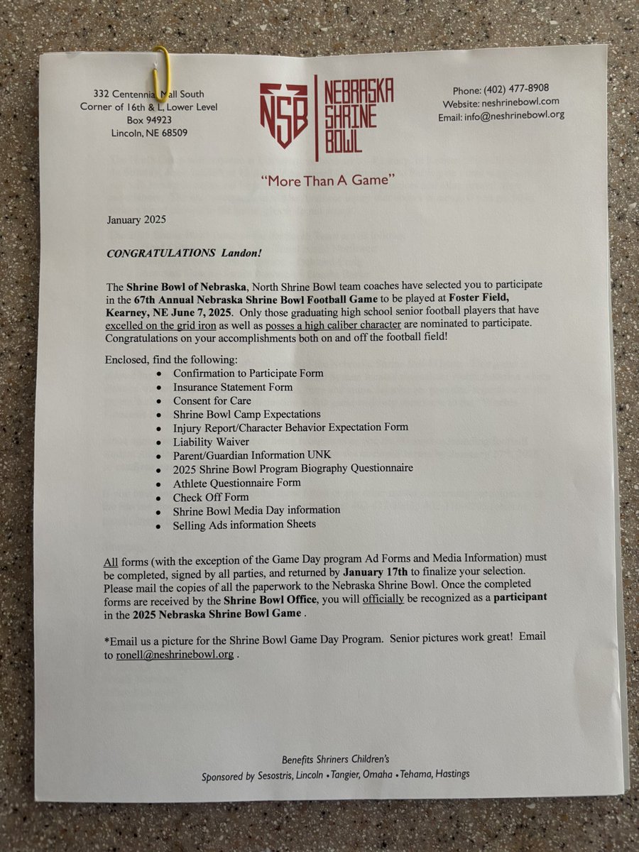LandonCreighto1's tweet photo. Blessed to be selected for the shrine bowl!
@NEShrineBowl @OPS_WestviewFB @CoachRyanHoden @CoachRyan_WHS @Huskers_film @NEBHSFB https://t.co/9YDsSGcKQx