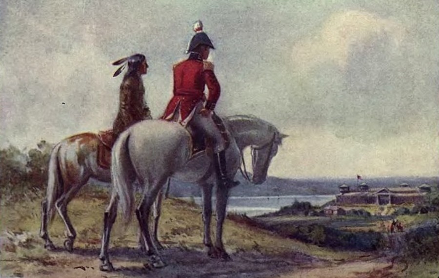 Harry__Faulkner's tweet photo. Brock and Tecumseh look down on Fort Detroit. https://t.co/z1e6oCqWJE