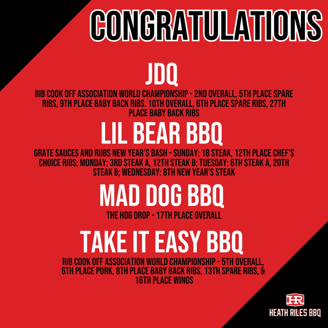 HeathRilesBBQ's tweet photo. Big congratulations to our BBQ teams who brought their A-game this week! 🔥👏
Proud of all the incredible talent and teamwork that went into each cook. Keep grilling, keep winning!
#heathrilesbbq #heathrilesbbqproducts #competitionbbq #teamheathrilesbbq25 #ribman https://t.co/BagxyiORHE