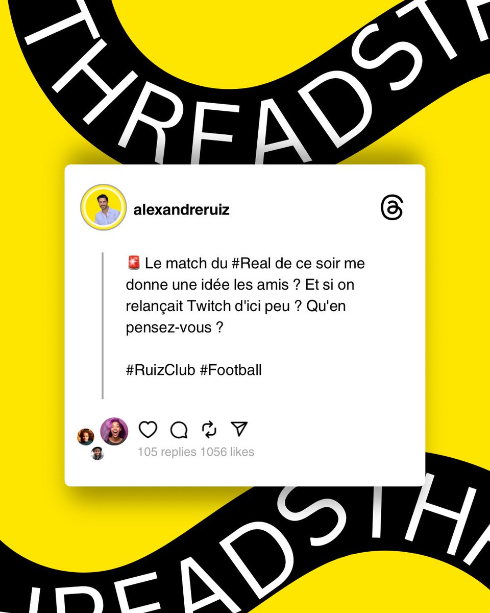 🤗 Les amis, je viens de rejoindre le réseau social #Threads (@alexandreruizofficiel) pour prolonger nos échanges autour du #football ! ⚽️ Analyses, débats, coulisses… un nouvel espace pour partager notre passion commune.
Venez me retrouver là-bas également et continuons à