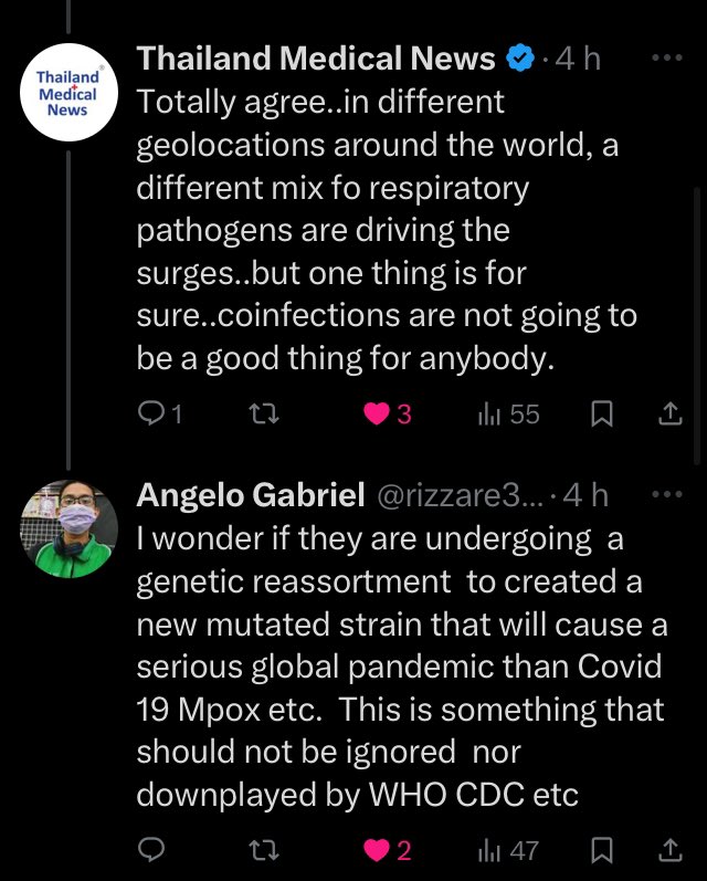 LecielGoblin's tweet image. Context : x.com/thailandmedica…

Commentaire, en Français: #interrogations et observations à propos de signaux pour l'instant faibles mais convergents: possible tentative de #relance de #pandémie calquée sur l'expérience de l'impact des variants suivants le Covid19 ? #06012025