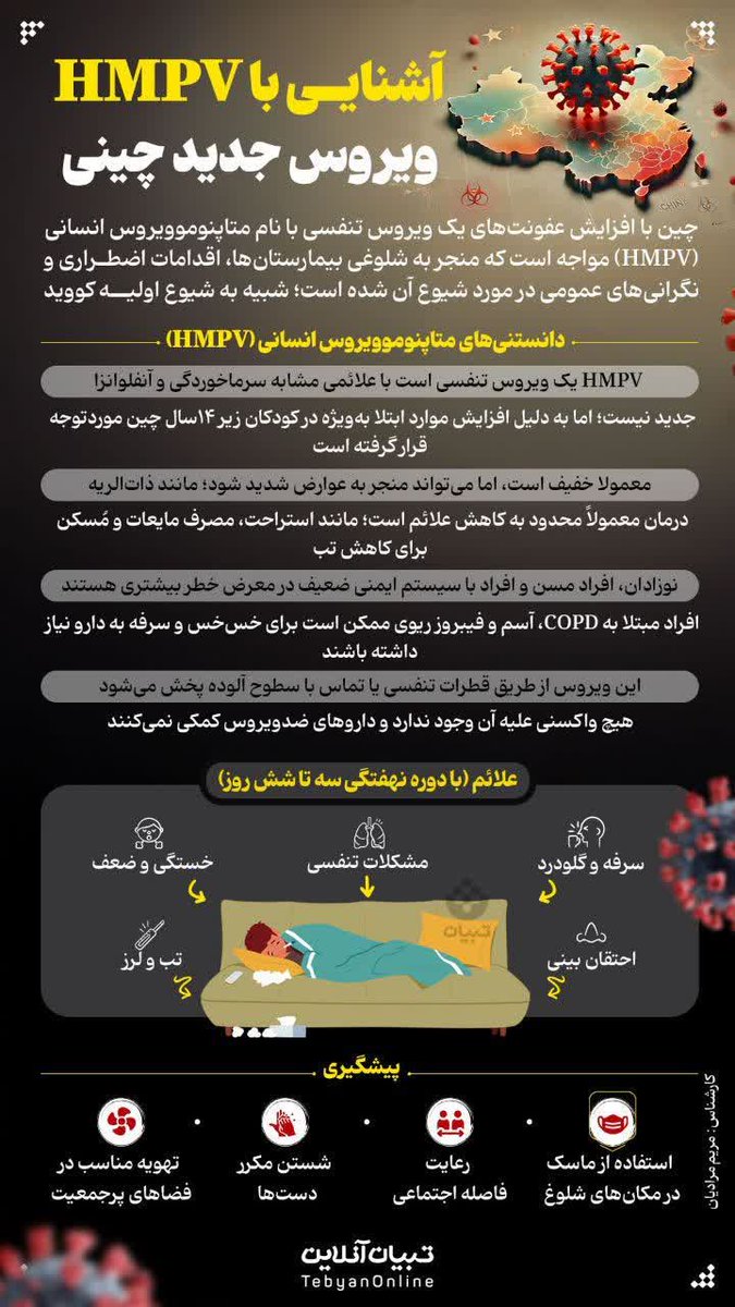 🔴📸آشنایی با HMPV ویروس جدید چینی
 
باز هم قرنطینه !؟
#چین
#قرنطینه