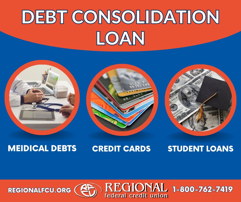 REGIONALFCU's tweet image. Acquire too much debt over the holiday season? REGIONAL can help consolidate those debts low interest rates &amp;amp; flexible terms.

LEARN MORE: bit.ly/3I9rhvD
APPLY NOW: bit.ly/3HwgKdC

#DebtConsolidation #PersonalLoan #LowAPR #REGIONALDifference