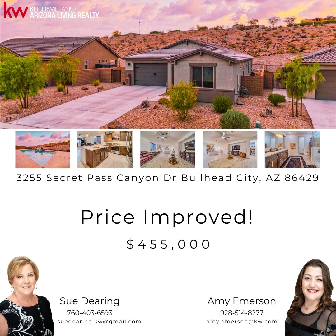 thedearingteam's tweet image. 🔥 Price Improved, Luxury Upgraded!

#LuxuryLivingAZ #BullheadCityRealEstate #SmartHomeFeatures #GatedCommunityLiving #PoolsideLuxury #LaughlinRanchAZ #RealtorLife #BullheadCityHomesForSale #LuxuryDesertLiving #PoolsideParadise #SmartHomeTech #MoveInReadyAZ #RealtorGoals