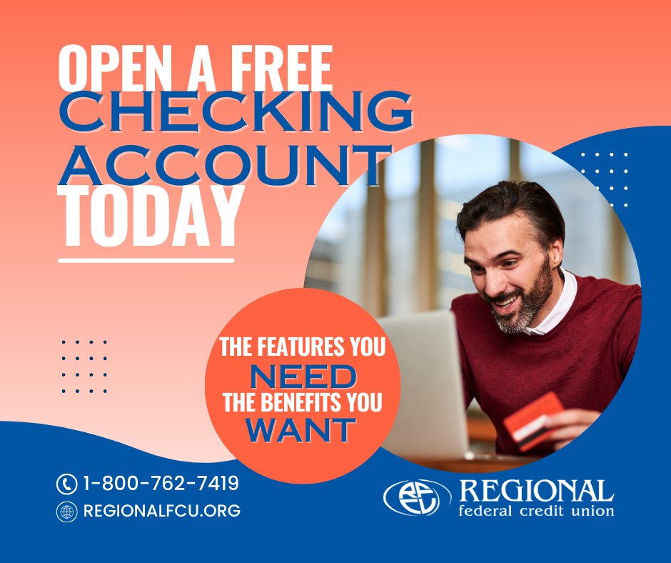 REGIONALFCU's tweet image. Adding a FREE Checking to your REGIONAL account means adding easy access and security to your funds without any additional fees. Experience the REGIONAL difference today by opening one!

LEARN MORE: bit.ly/497ouyR

#CheckingAccount #FreeChecking #REGIONALDifference
