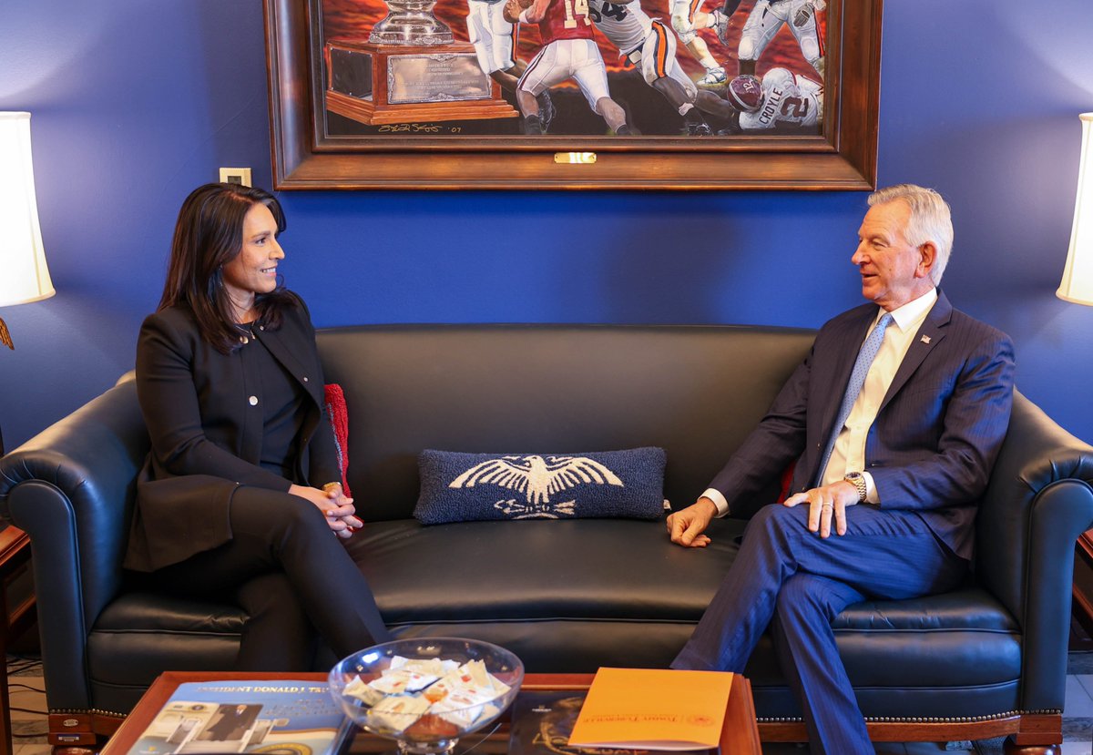 I had the pleasure of meeting with <a href="/TulsiGabbard/">Tulsi Gabbard 🌺</a> today, our next Director of National Intelligence. She has my full support and will do an excellent job.

We must confirm ALL of President Trump’s national security team and Make America Safe Again.