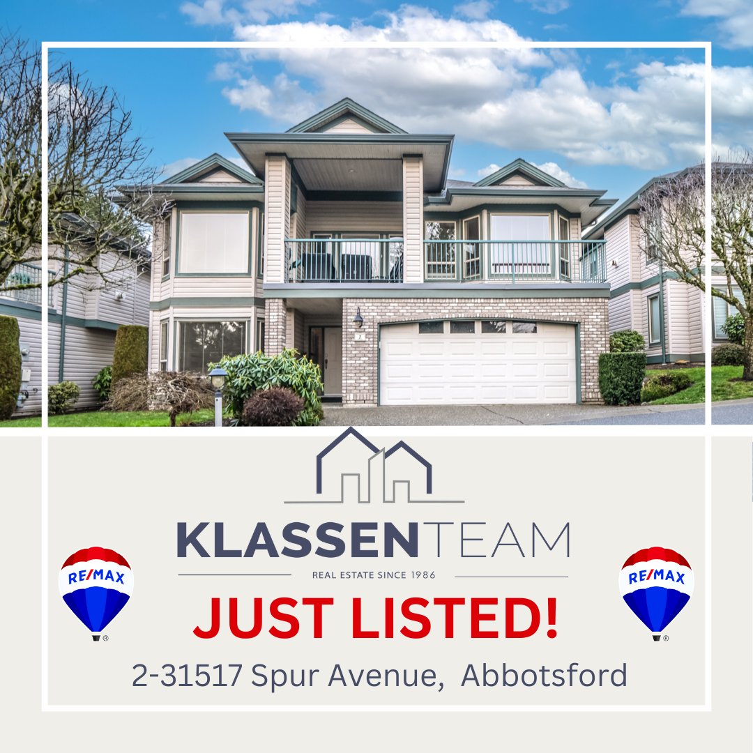 klassenteam's tweet photo. #⭐ NEW LISTING!⭐
🛏 4 Bdrm 🚽 3 Bathrooms
📍2-31517 Spur Avenue, Abbotsford
💲827,500 MLS# R2952687 https://t.co/7pzOnnvMwI