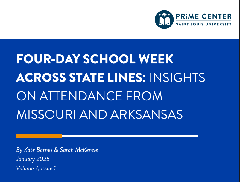 Kate Barnes (@kate__barnes) on Twitter photo Hey Ed Policy Twitter (if anyone is still here?)
Check out my latest policy brief exploring attendance trends in four-day school week districts across state lines! I'm incredibly grateful to have worked on this with the great folks at <a href="/SLU_PRIME/">SLU PRiME Center</a>!
primecenter.org/education-repo… Hey Ed Policy Twitter (if anyone is still here?)
Check out my latest policy brief exploring attendance trends in four-day school week districts across state lines! I'm incredibly grateful to have worked on this with the great folks at <a href="/SLU_PRIME/">SLU PRiME Center</a>!
primecenter.org/education-repo…