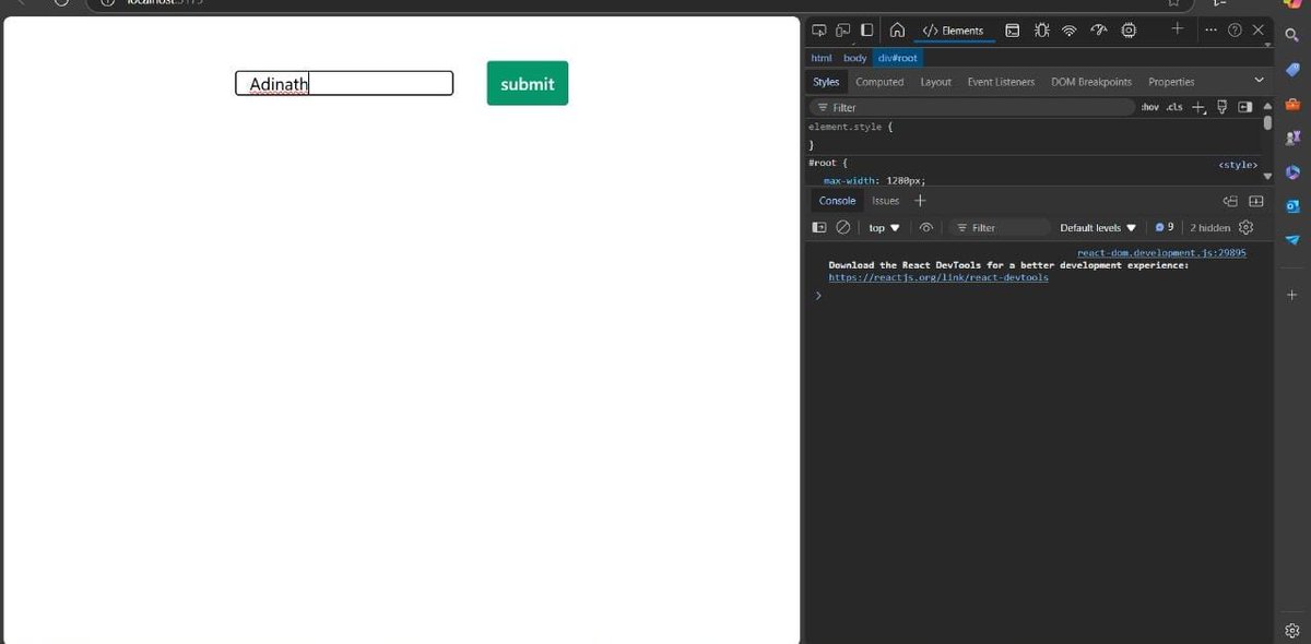 AdinathSak35430's tweet image. Today I explored React fundamentals more deeply!Learned about two-way binding, how to build reusable components, and tackled the challenges of prop drilling. #ReactJS #ReactLearning #FrontendDev #WebDev #100DaysOfCode