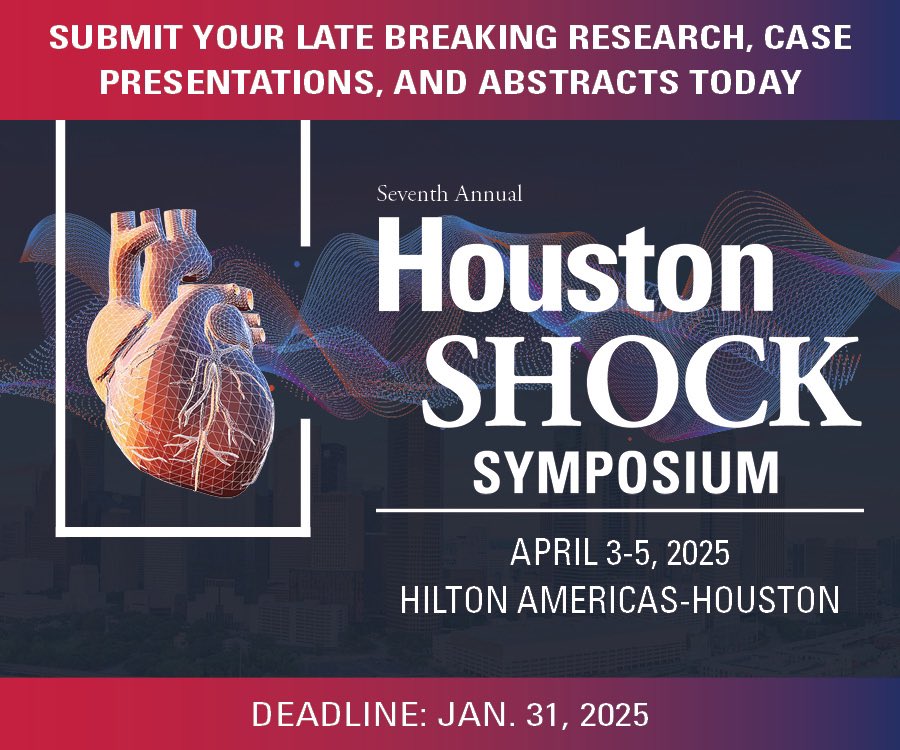 Marwan Jumean, MD (@jumeanmarwan) on Twitter photo Only a few weeks left to submit your science! Join who’s who in #CardiogenicShock this April! Over 140 faculty members are joining us <a href="/HoustonShockHSS/">Houston Shock Symposium</a> this year!! HoustonShock.org Only a few weeks left to submit your science! Join who’s who in #CardiogenicShock this April! Over 140 faculty members are joining us <a href="/HoustonShockHSS/">Houston Shock Symposium</a> this year!! HoustonShock.org