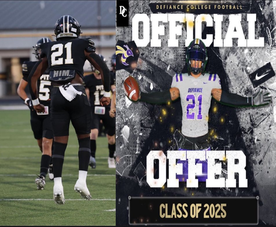 #AGTG after a great conversation with <a href="/CoachShort4/">Bryce Short</a> I am extremely blessed to receive an offer from <a href="/DefiCollegeFB/">Defiance College Football</a> 
#EAT #WE 🟣🟡
<a href="/TristonAbron/">Triston Abron</a> 
<a href="/CoachValdovinos/">Chris Valdovinos</a> 
<a href="/CoachTG__/">Tevin Godfrey</a>