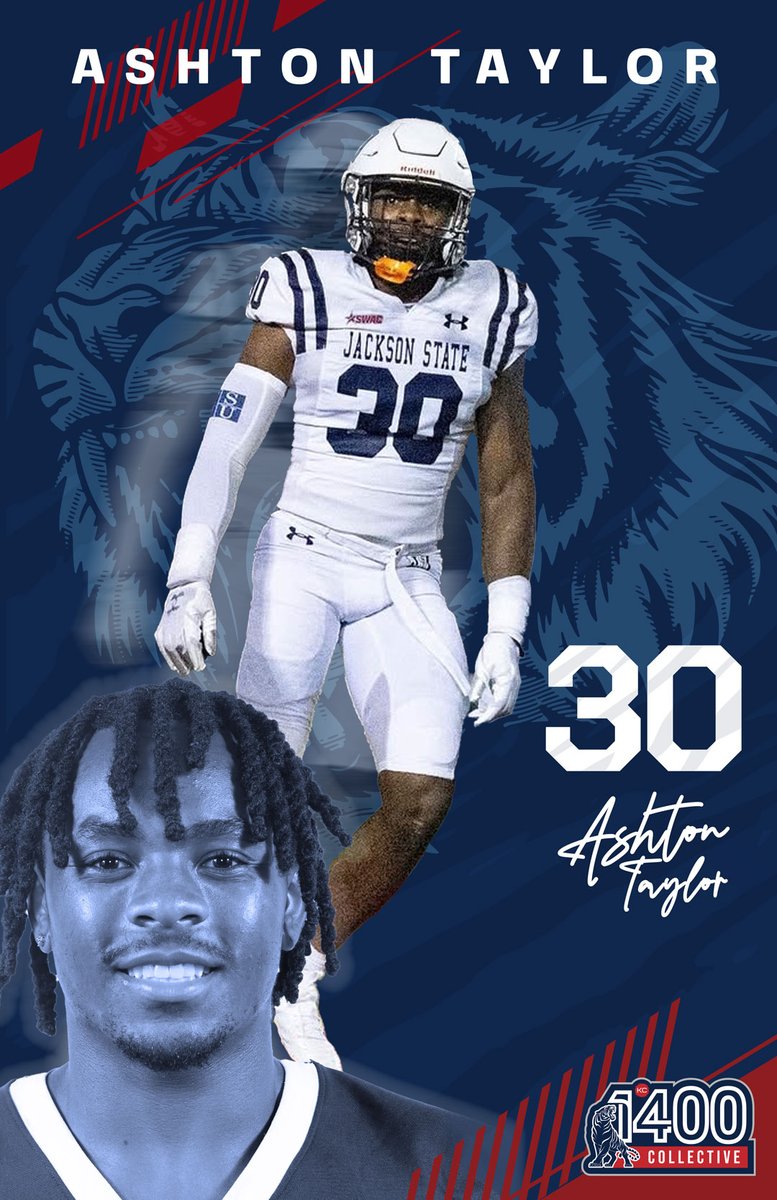 KC-1400 Collective (@kc1400collectiv) on Twitter photo KC-1400 Collective is ecstatic to sign our next Jackson State student athlete of 2025! We want to welcome <a href="/AshtonTaylor40/">ashton taylor</a> to Thee Brand! Tiger Nation, show Ashton some mad love! Go Tigers! ๐๐ #THEEiLove #GuardTHEEYard #KC1400Collective KC-1400 Collective is ecstatic to sign our next Jackson State student athlete of 2025! We want to welcome <a href="/AshtonTaylor40/">ashton taylor</a> to Thee Brand! Tiger Nation, show Ashton some mad love! Go Tigers! ๐๐ #THEEiLove #GuardTHEEYard #KC1400Collective