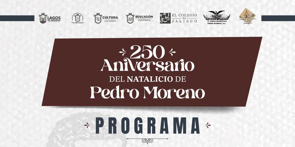 mglobalradio's tweet photo. 250 Años del Natalicio del Insurgente Pedro Moreno 

El Gobierno de Lagos de Moreno y Archivo Histórico Municipal “Mtro. Mario Gómez Mata” te invita a formar parte de las actividades conmemorativas para celebrar la vida y legado de este gran insurgente. @INAHJal  @Coljalisco https://t.co/yqyVif2vfO