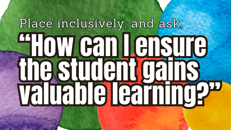leeannjung's tweet image. 🏢 When making placement decisions, the question should not be whether the #student can meet grade level expectations. The question is, &quot;How can the student learn something valuable in this setting?&quot; #LeadInclusion #EduSky #UDL #InclusiveEd #EdLeaders