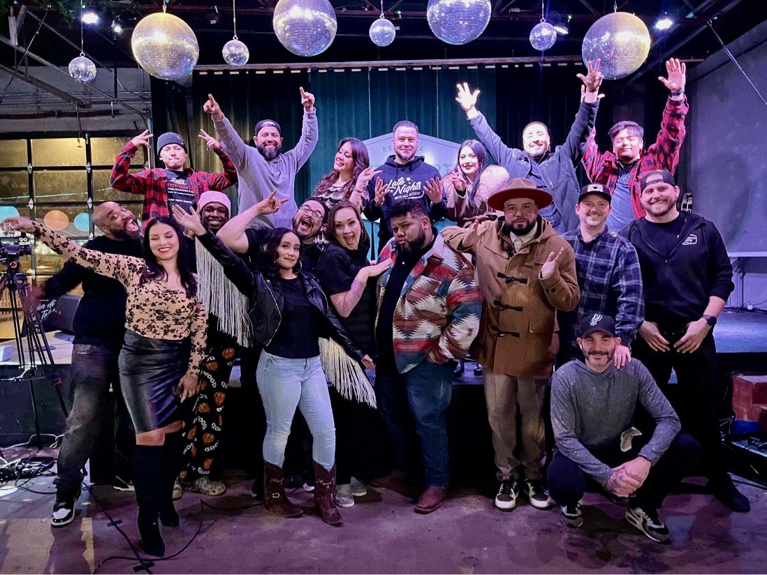 DirectMotionAV's tweet photo. We are BIG in building community, fostering connections, and driving impact. Proud to stand with this powerhouse group of Creators and Go-Getters who are shaping San Antonio. We had a great production for the Late Nights Anniversary Event.  
#SanAntonio
#Collaboration #SATX https://t.co/YhUzRbwcu1