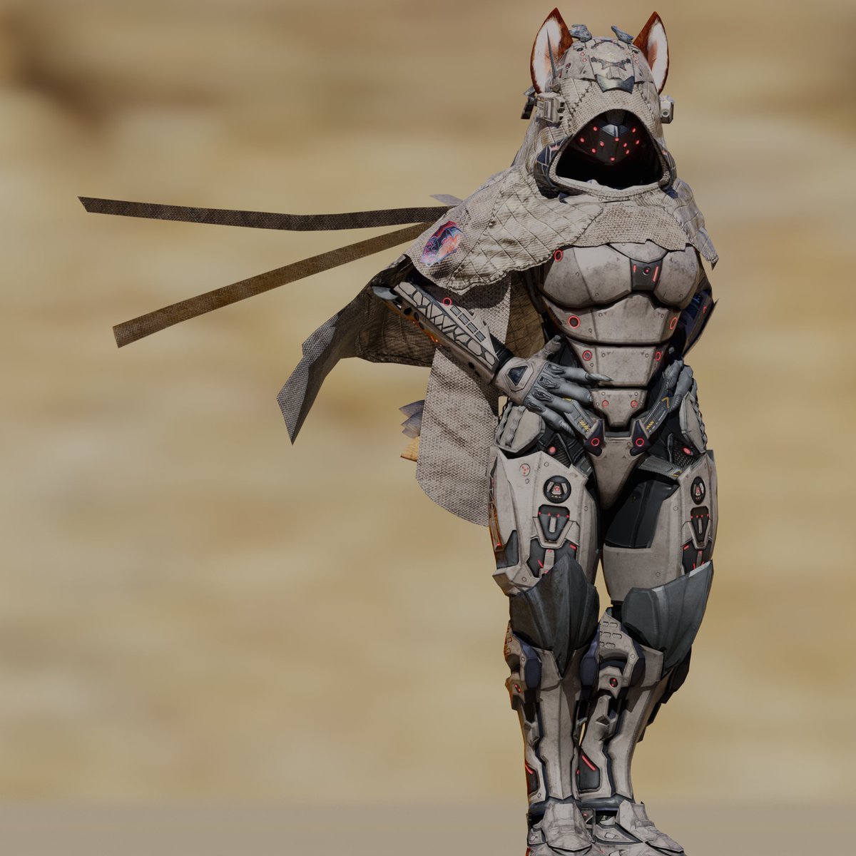 My armor for the yeen, finishing weightpaint and blendshapes.