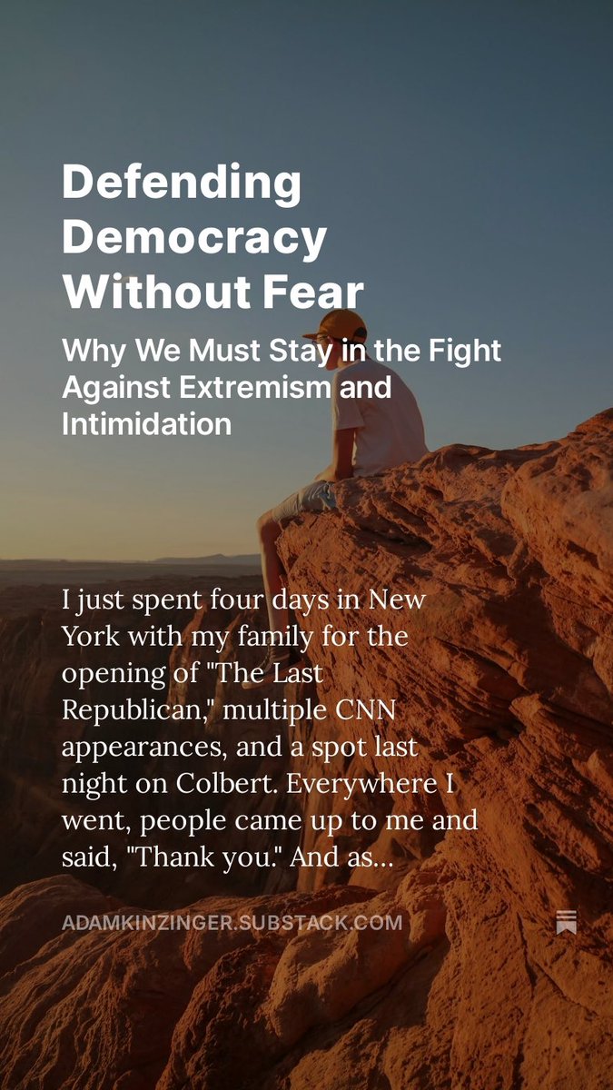 “We will stand tall.  We will remain ready, willing, and able to defend this nation for as long as it takes.”  My latest:

adamkinzinger.substack.com/p/defending-de…